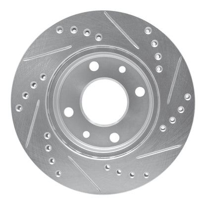 R1 Concepts R1 83-85 Renault R18I Front Left Drilled & Slotted Silver Brake Rotor