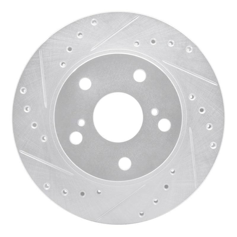 R1 Concepts R1 89-92 Toyota Cressida Front Left Drilled & Slotted Silver Brake Rotor