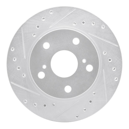 R1 Concepts R1 89-92 Toyota Cressida Front Left Drilled & Slotted Silver Brake Rotor