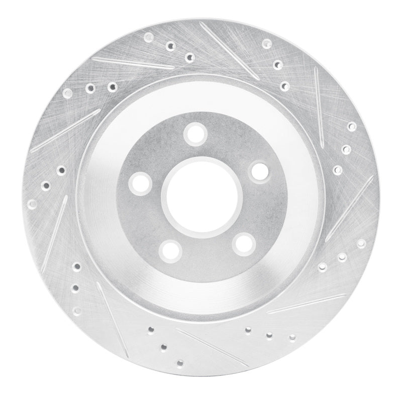 R1 Concepts R1 04-07 Ford Freestar Rear Left Drilled & Slotted Silver Brake Rotor