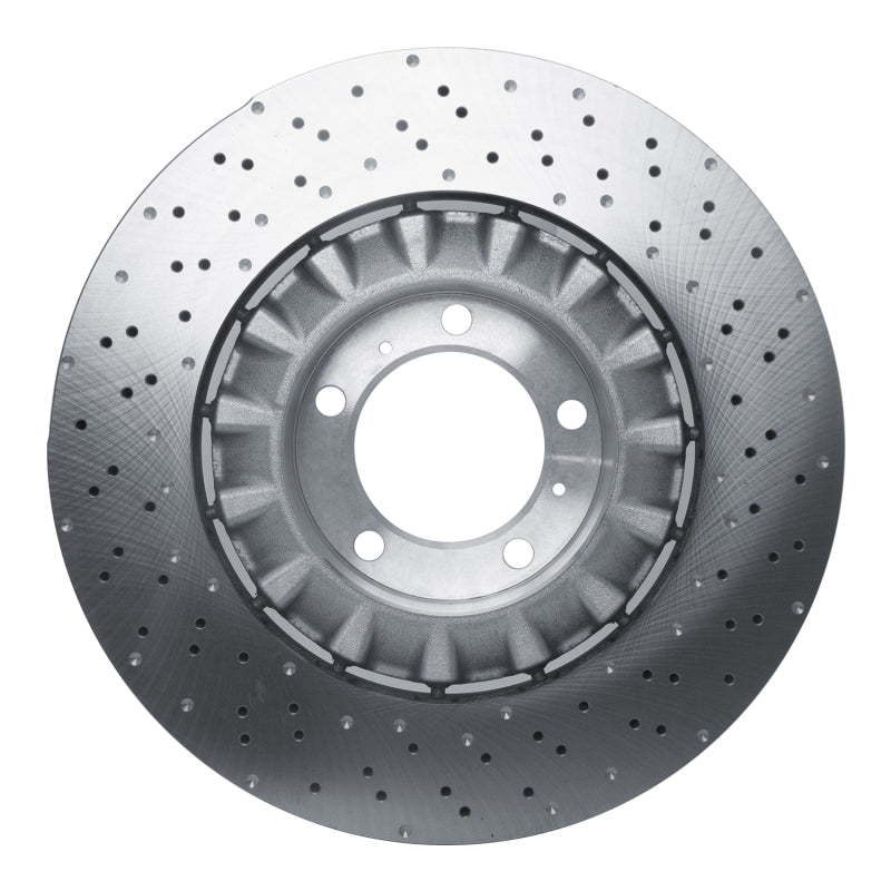DFC 15-17 Porsche 911 Left Front Drilled Hi-Carbon Alloy Geomet Coated Rotor