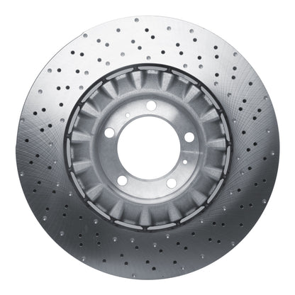 DFC 15-17 Porsche 911 Left Front Drilled Hi-Carbon Alloy Geomet Coated Rotor