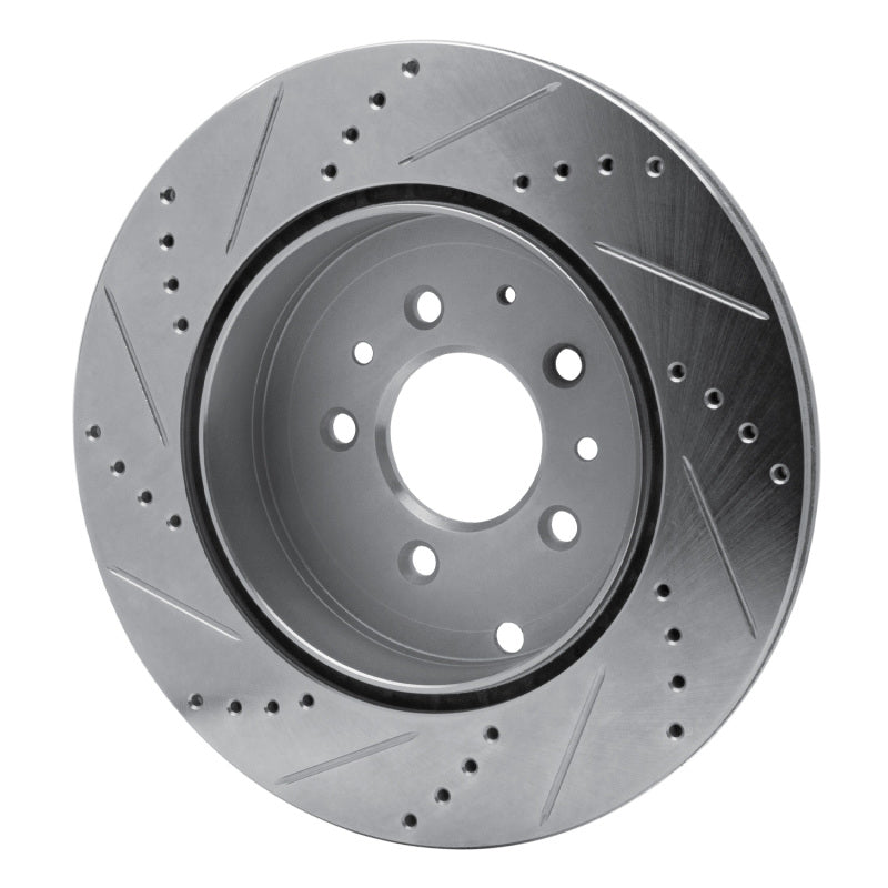 R1 Concepts R1 07-15 Mazda CX-9 Rear Right Drilled & Slotted Silver Brake Rotor