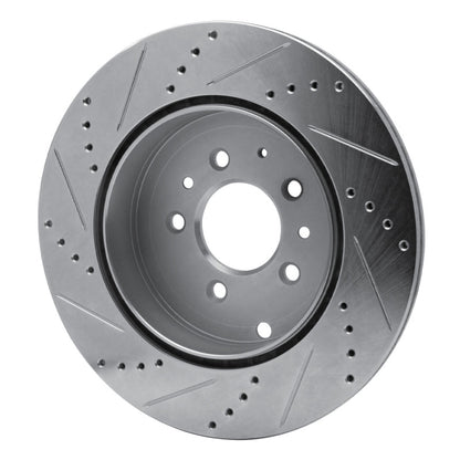 R1 Concepts R1 07-15 Mazda CX-9 Rear Right Drilled & Slotted Silver Brake Rotor