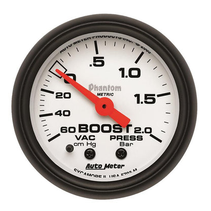 Autometer Phantom 2-1/16in 60CM/HG - 2.0 Bar - Mechanical Gauge