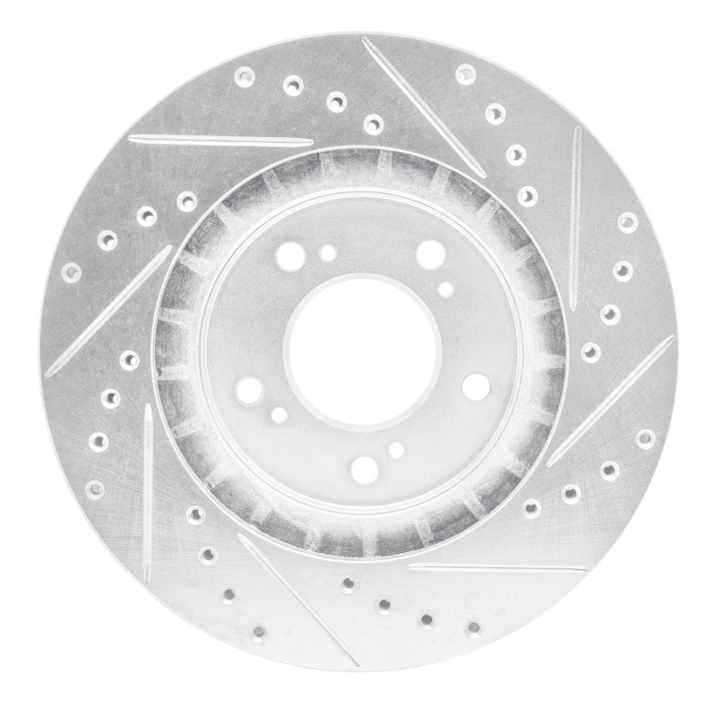 R1 Concepts R1 97-05 Acura NSX Front Left Drilled & Slotted Silver Brake Rotor