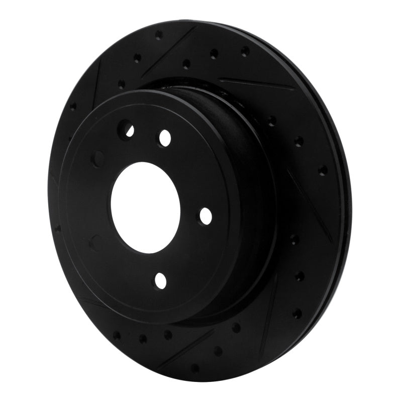 R1 Concepts R1 95-06 Jaguar XJ8 Rear Left Drilled & Slotted Black Brake Rotor