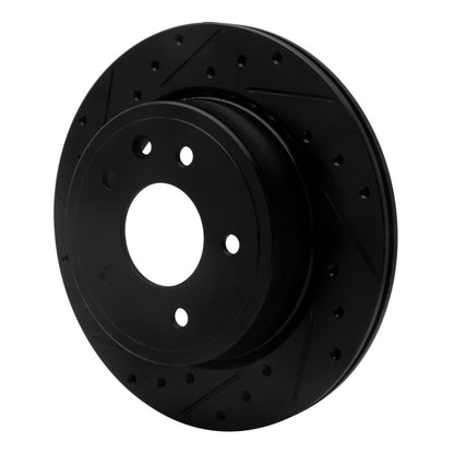 R1 Concepts R1 95-06 Jaguar XJ8 Rear Left Drilled & Slotted Black Brake Rotor