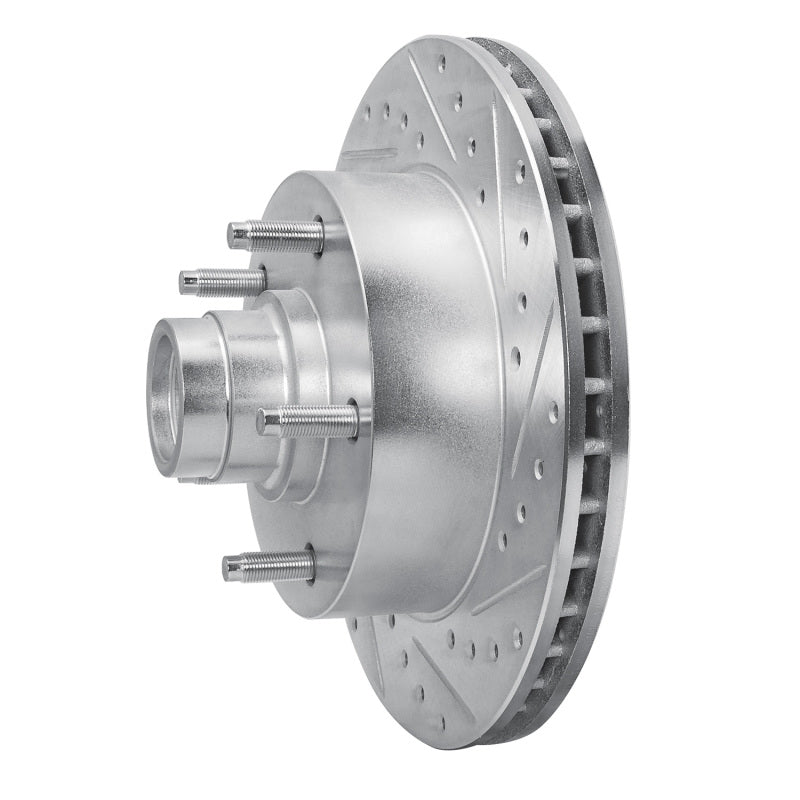 R1 Concepts R1 94-01 Ford E-150 Econoline Club Wagon Front Right Drilled & Slotted Silver Brake Rotor