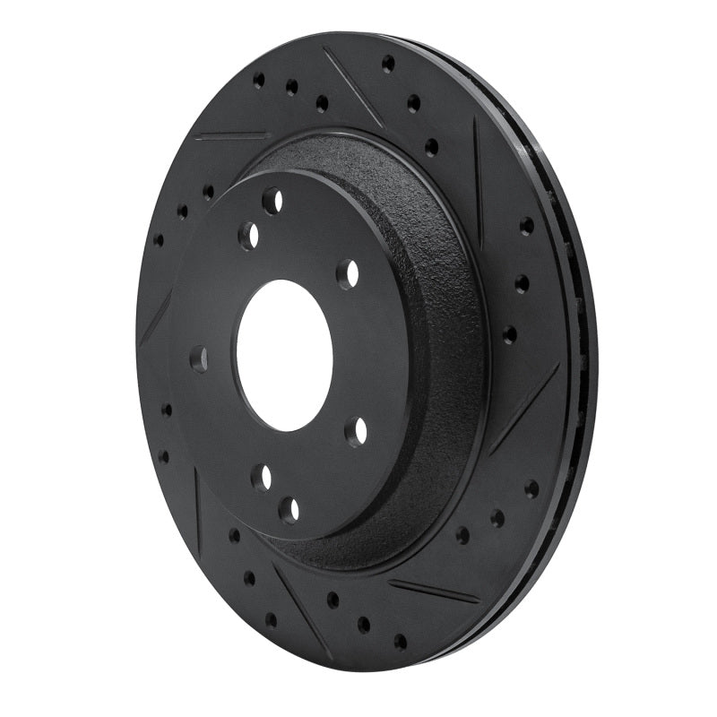 R1 Concepts R1 88-96 Chevrolet Corvette Rear Right Drilled & Slotted Black Brake Rotor
