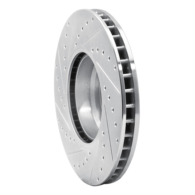 R1 Concepts R1 95-01 BMW 750IL Front Right Drilled & Slotted Silver Brake Rotor