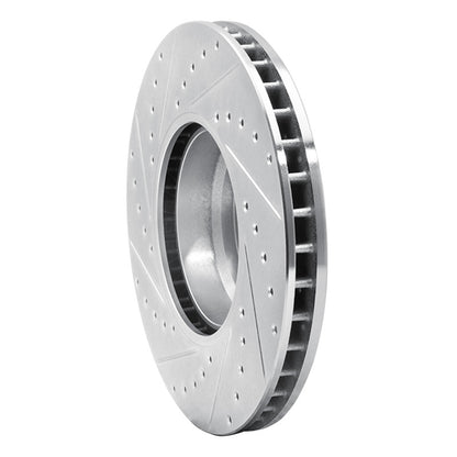 R1 Concepts R1 95-01 BMW 750IL Front Right Drilled & Slotted Silver Brake Rotor