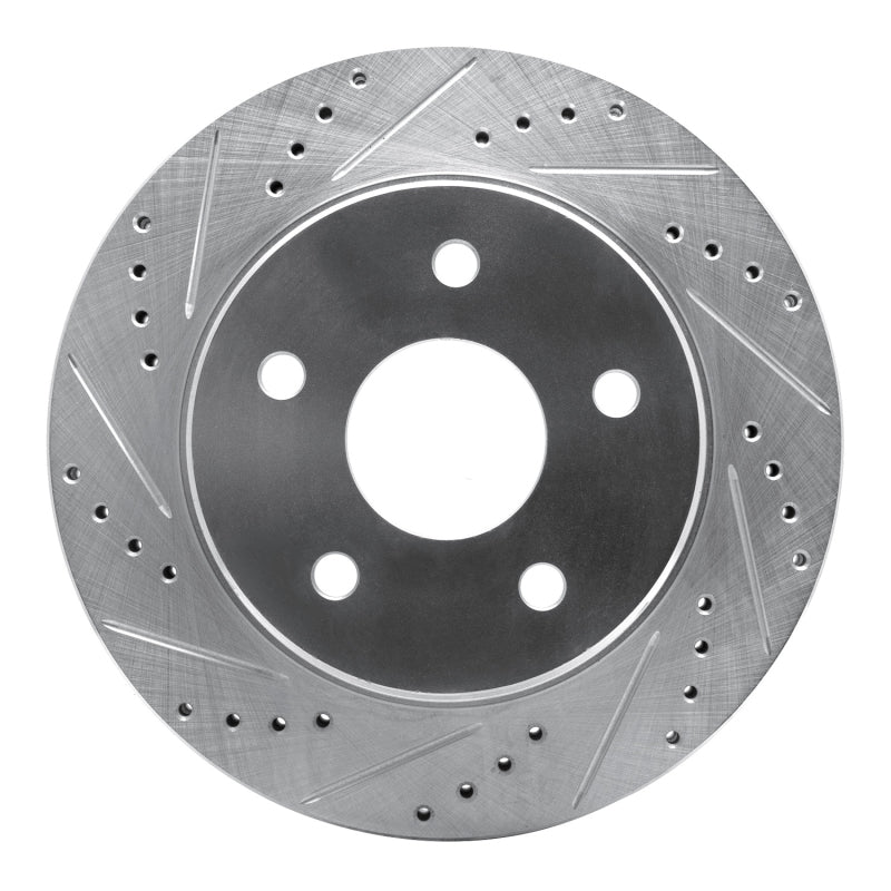 R1 Concepts R1 02-24 Chrysler ASPEN Front Right Drilled & Slotted Silver Brake Rotor