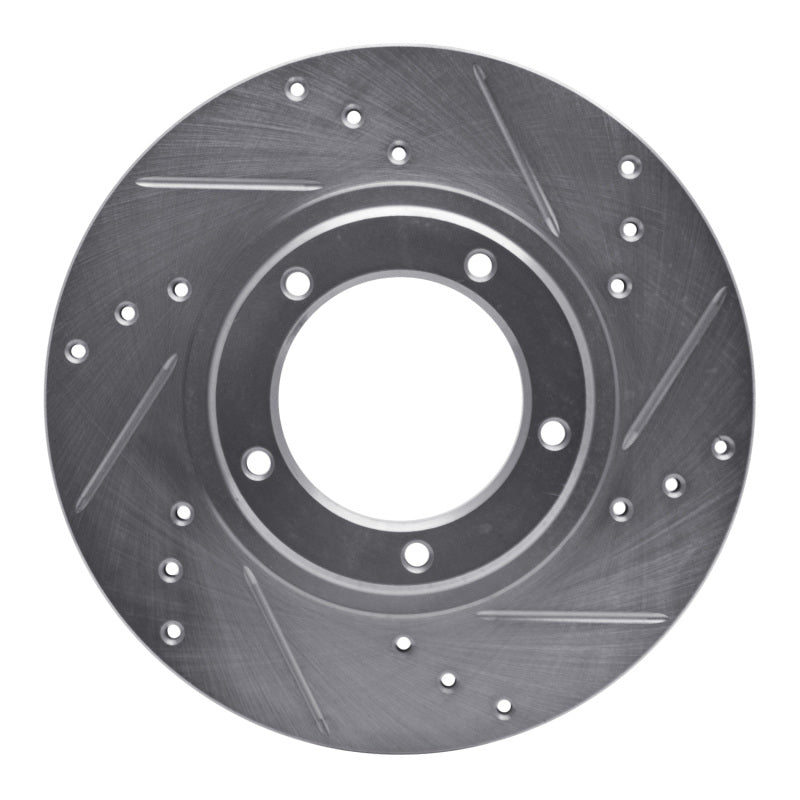 R1 Concepts R1 95-04 Toyota Tacoma Front Right Drilled & Slotted Silver Brake Rotor