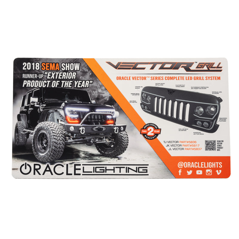 ORACLE Lighting Oracle Neoprene Counter Mat 24in x 14in - Vector Grille Design 1
