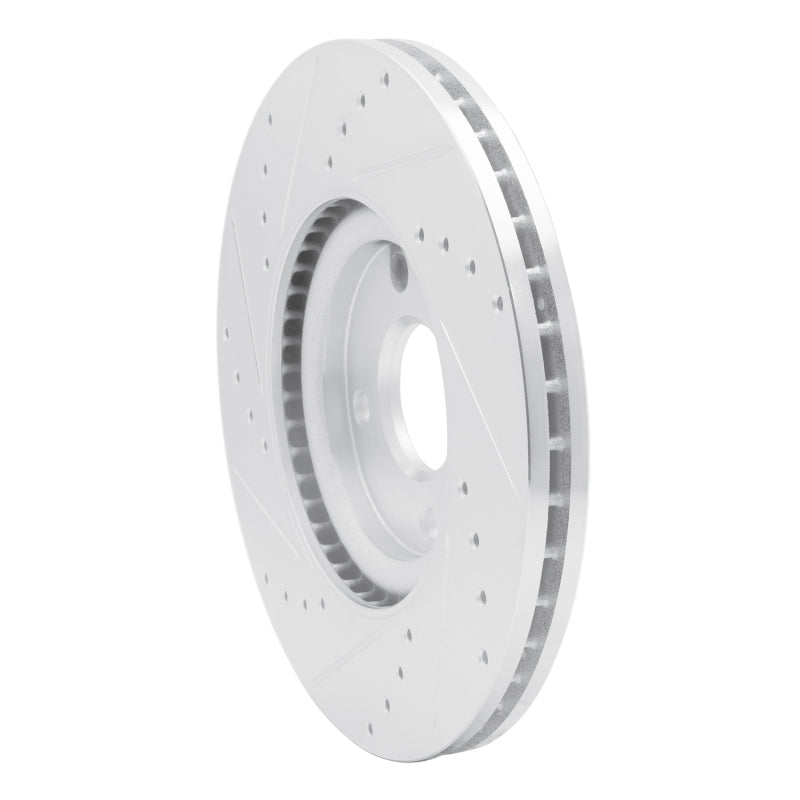 R1 Concepts R1 18-22 Ford Ecosport Front Right Drilled & Slotted Silver Brake Rotor