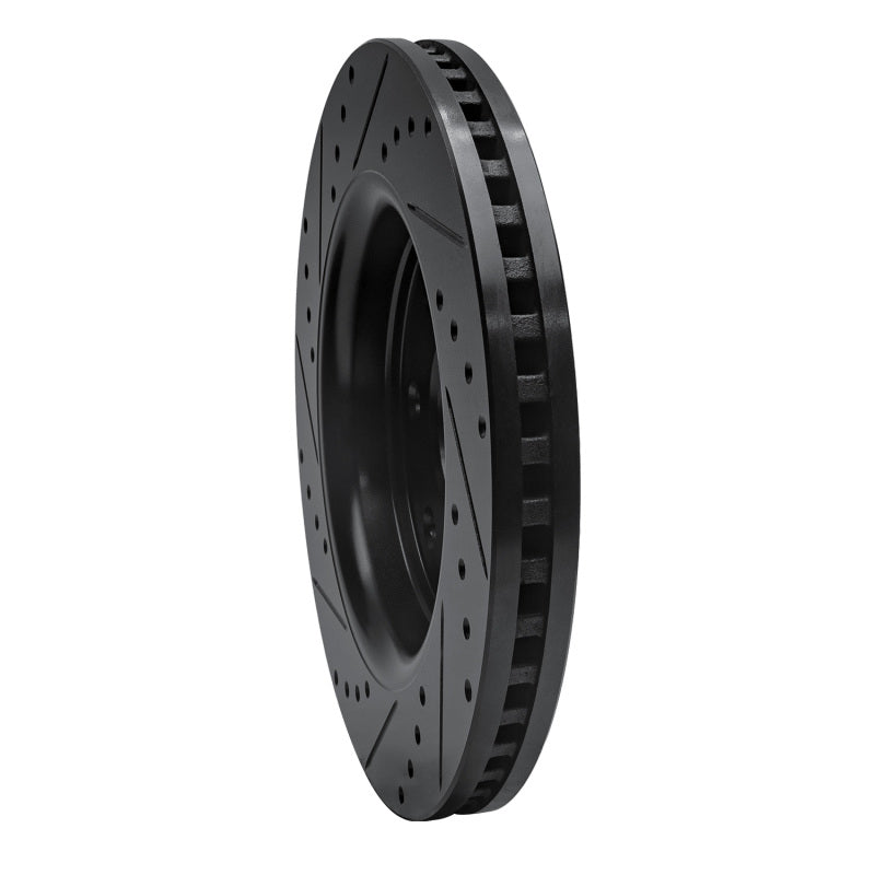 R1 Concepts R1 10-14 Ford F-150 RWD Front Right Drilled & Slotted Black Brake Rotor