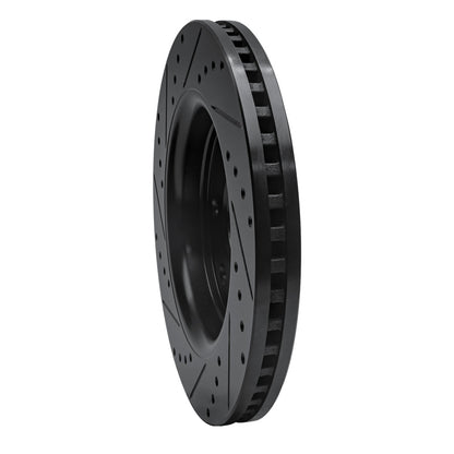 R1 Concepts R1 10-14 Ford F-150 RWD Front Right Drilled & Slotted Black Brake Rotor
