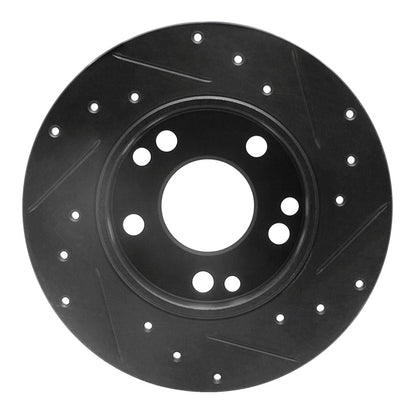 R1 Concepts R1 83-89 Mercedes-Benz 190D Front Left Drilled & Slotted Black Brake Rotor