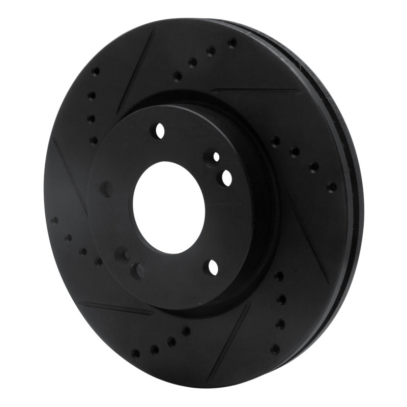 R1 Concepts R1 03-13 Hyundai Tucson Front Left Drilled & Slotted Black Brake Rotor