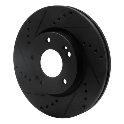 R1 Concepts R1 03-13 Hyundai Tucson Front Left Drilled & Slotted Black Brake Rotor