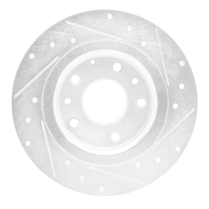 R1 Concepts R1 16-18 Mazda CX-3 Rear Left Drilled & Slotted Silver Brake Rotor