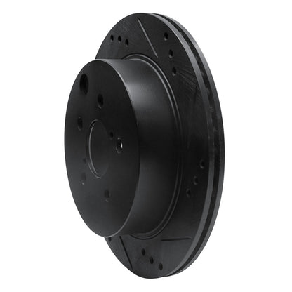 R1 Concepts R1 14-18 Subaru Forester Rear Right Drilled & Slotted Black Brake Rotor