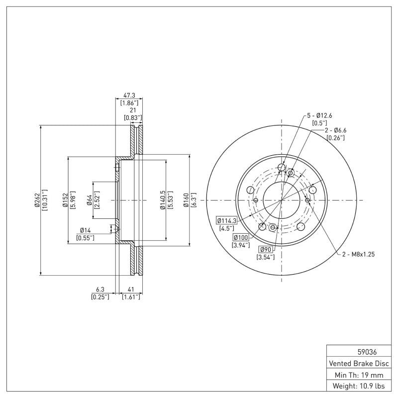 DFC 12-15 Acura ILX Front Brake Rotor