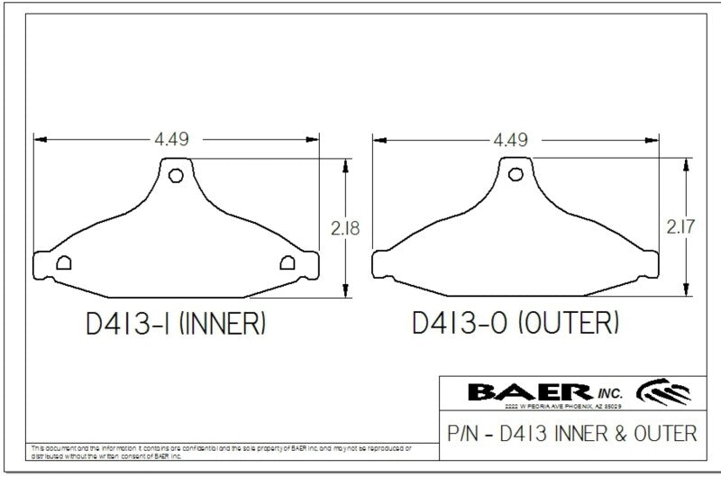 Baer Brakes Replacement Pads for Baer Claw SS/Sport/Track Rear Calipers