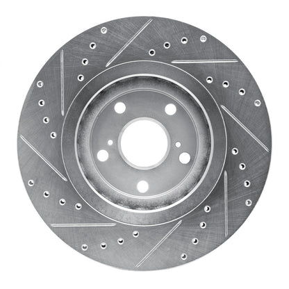 R1 Concepts R1 08-21 Lexus NX200T Front Right Drilled & Slotted Silver Brake Rotor