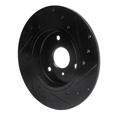 R1 Concepts R1 05-16 Smart Fortwo Front Left Drilled & Slotted Black Brake Rotor