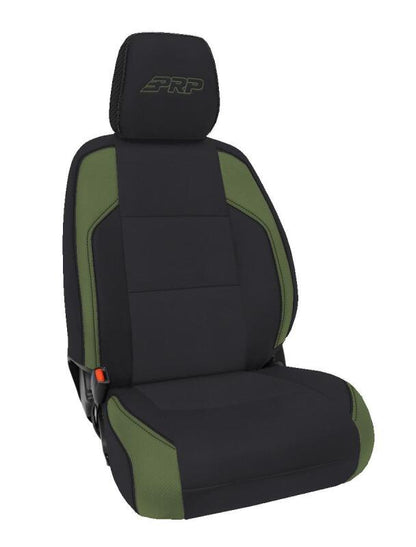PRP Seats PRP 6-23 Toyota Tacoma Front Seat Covers (Pair) - Black/Olive Green