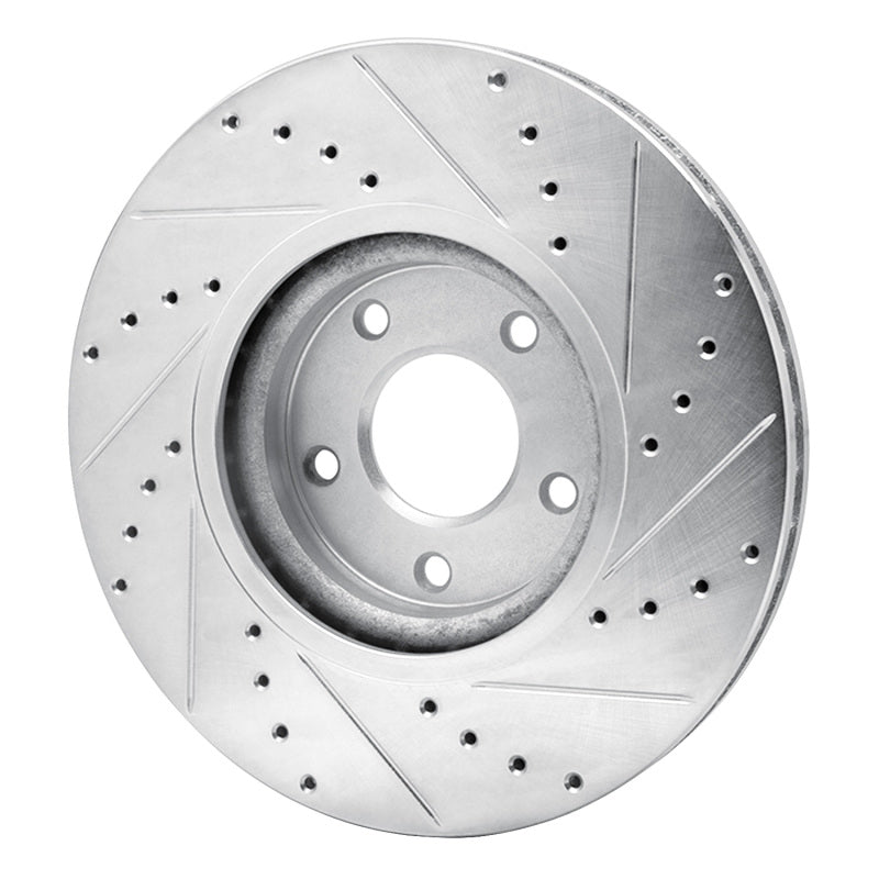 R1 Concepts R1 07-17 Nissan Juke Front Left Drilled & Slotted Silver Brake Rotor