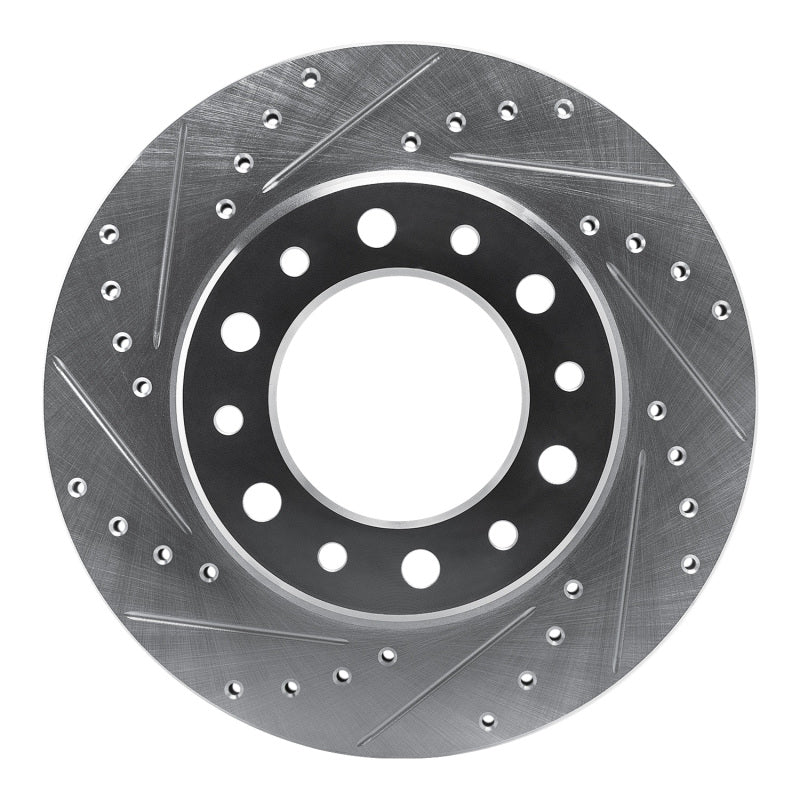 R1 Concepts R1 76-89 Toyota Land Cruiser Front Left Drilled & Slotted Silver Brake Rotor