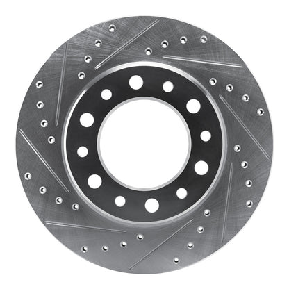 R1 Concepts R1 76-89 Toyota Land Cruiser Front Left Drilled & Slotted Silver Brake Rotor