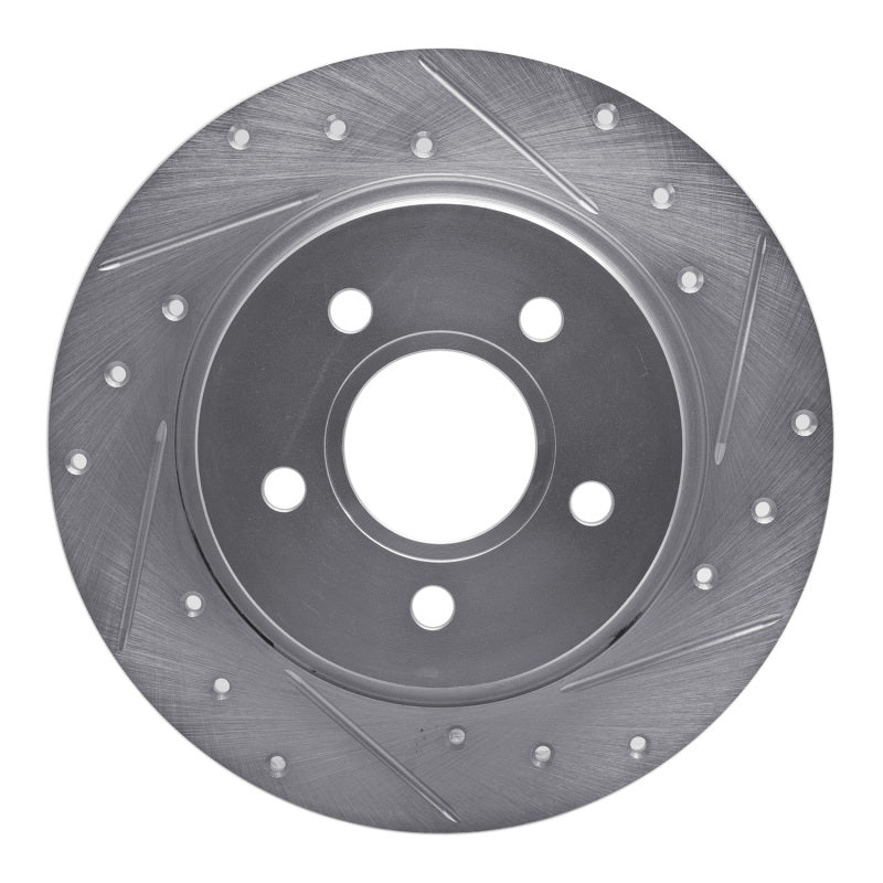 R1 Concepts R1 12-18 Ford Focus Rear Right Drilled & Slotted Silver Brake Rotor
