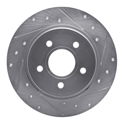 R1 Concepts R1 12-18 Ford Focus Rear Right Drilled & Slotted Silver Brake Rotor