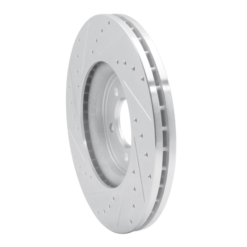 R1 Concepts R1 06-10 Jaguar S-Type Front Right Drilled & Slotted Silver Brake Rotor