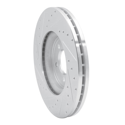 R1 Concepts R1 06-10 Jaguar S-Type Front Right Drilled & Slotted Silver Brake Rotor