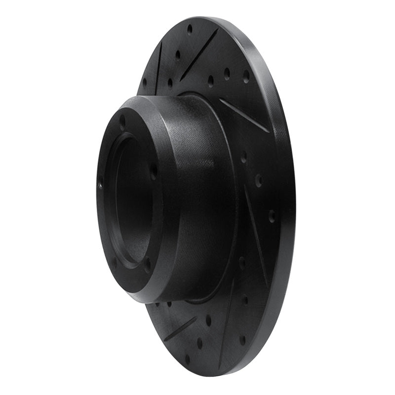 R1 Concepts R1 74-99 Land Rover Discovery Front Left Drilled & Slotted Black Brake Rotor