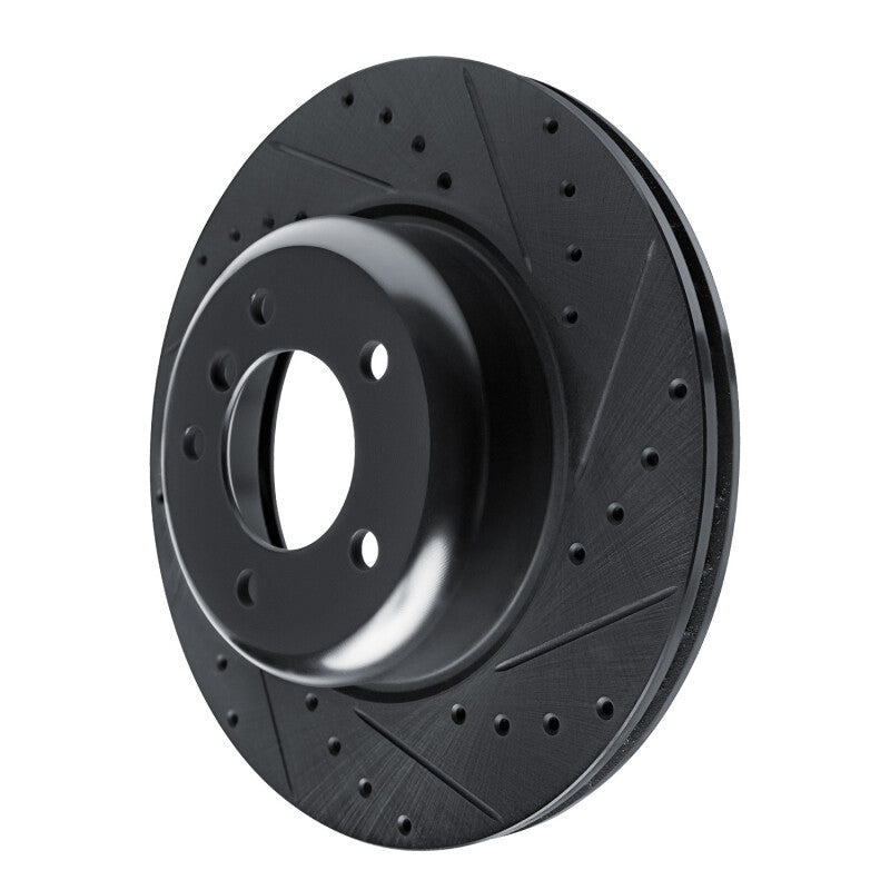 R1 Concepts R1 09-16 BMW Z4 Front Right Drilled & Slotted Black Brake Rotor