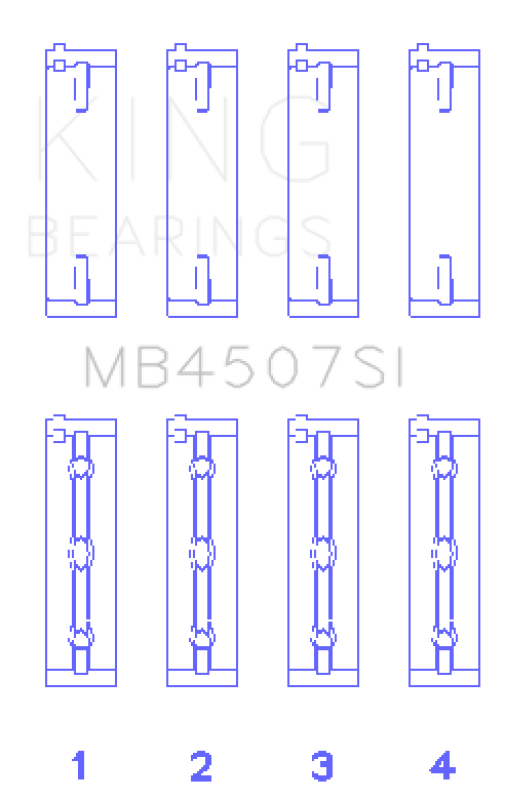 King Engine Bearings Suzuki H25A H27A (Size +0.75mm) Main Bearing Set
