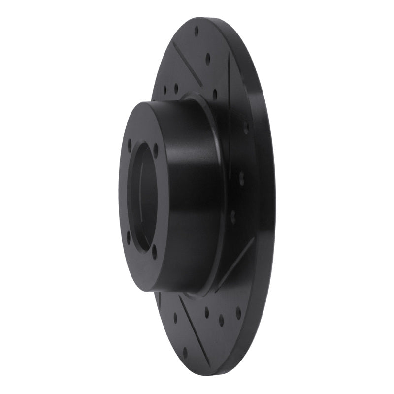 R1 Concepts R1 70-73 Nissan 240Z Front Right Drilled & Slotted Black Brake Rotor