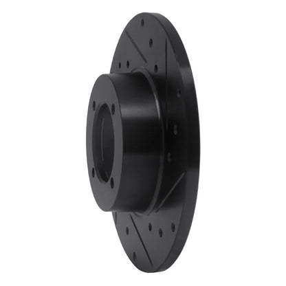 R1 Concepts R1 70-73 Nissan 240Z Front Right Drilled & Slotted Black Brake Rotor