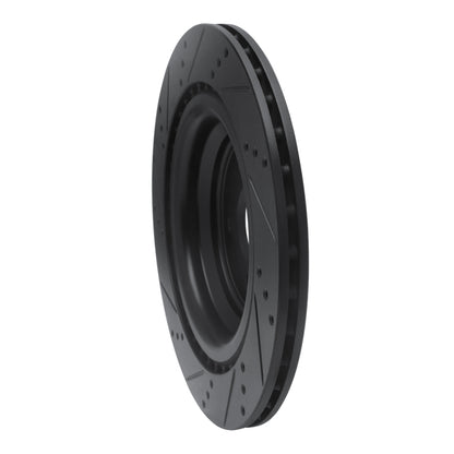 R1 Concepts R1 13-19 Mercedes-Benz GLS450 Rear Right Drilled & Slotted Black Brake Rotor