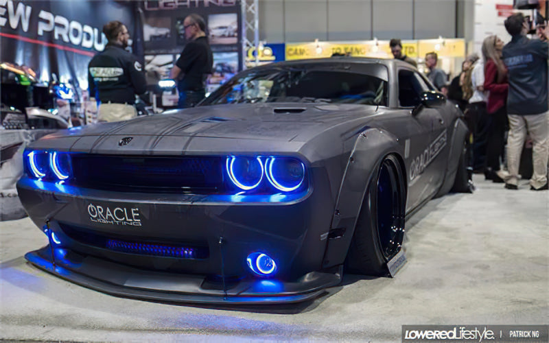 ORACLE Lighting Oracle Dodge Challenger 08-14 LED Waterproof Fog Halo Kit - Red