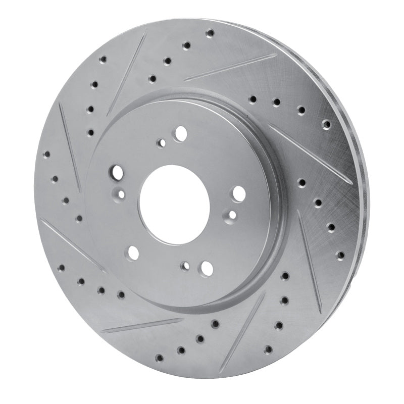 R1 Concepts R1 07-16 Acura RDX Front Left Drilled & Slotted Silver Brake Rotor