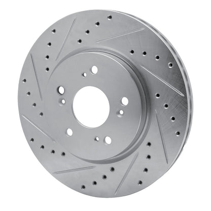 R1 Concepts R1 07-16 Acura RDX Front Left Drilled & Slotted Silver Brake Rotor