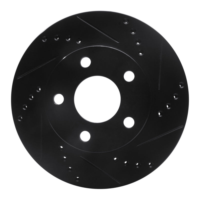 R1 Concepts R1 97-05 Chevrolet Classic Front Right Drilled & Slotted Black Brake Rotor