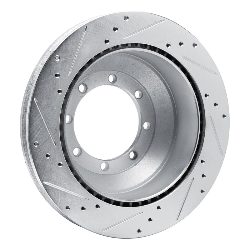 R1 Concepts R1 08-19 Ford E-350 Super Duty Rear Right Drilled & Slotted Silver Brake Rotor